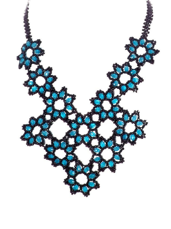 Colier piele ecologica brodata  Liza Panait Liza Panait Online Boutique